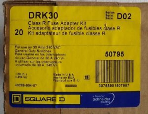 20 New SQUARE D DRK30 CLASS R FUSE ADAPTOR KIT