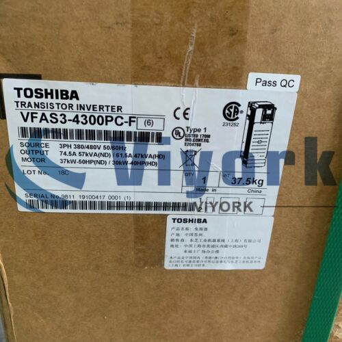 Toshiba Vfas3-4300Pc-F Drive Low Voltage As3 Adjustable Speed Drive 460V New Toshiba Vfas3-4300Pc-F Drive Low Voltage As3 Adjustable Speed Drive 460V New