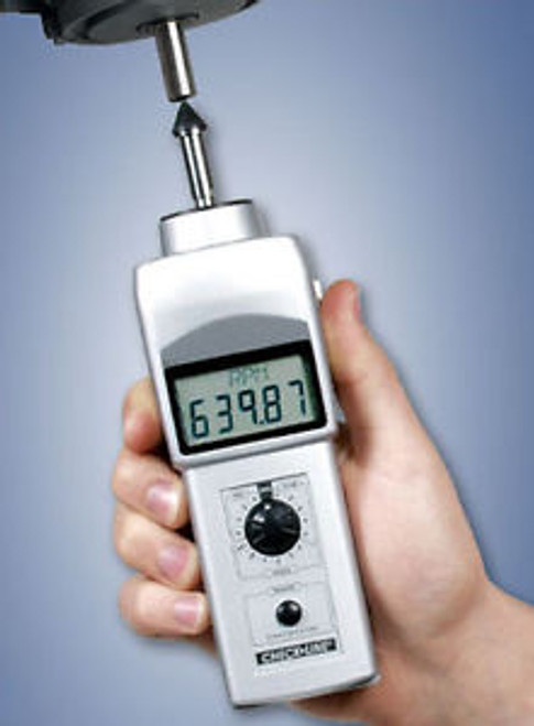 DT-107-12 Handheld Tachometer with 12 Wheel, Display Range 0.10 to 25,000 rpm