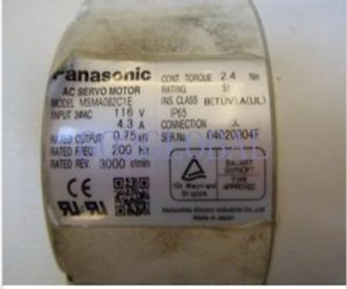 PANASONIC MSMA082C1E AC Used SERVO MOTOR 60 days warranty