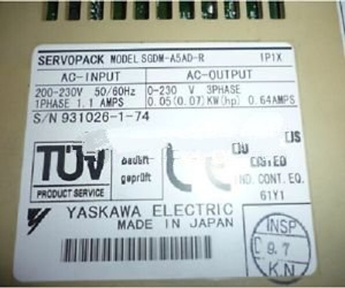 Yaskawa  SGDM-A5AD-R server 60 days warranty