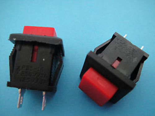 500 Red Cap Square Momentary N/O Off- Car Boat 3V/6V/9V/12V Push Switch S16