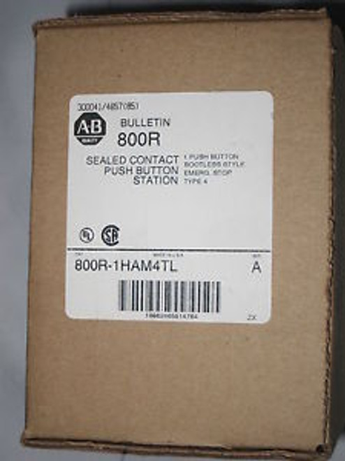 Brand New Allen Bradley 800R-1Ham4Tl Sealed Contact Push Button Station Ser A