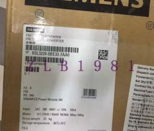 One New Siemens 6Sl3224-0Be33-7Aa0