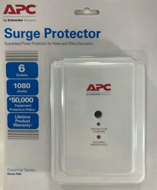 Apc - P6W - 6 Outlet Wall Surge Protector 1080 Joules Surgearrest Essential