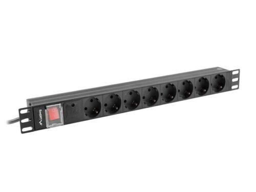 5901969429749 Lanberg Power Bar Rack Pdu 19" (1U, 16A, 8X Shuko, 2M) Lanbe-