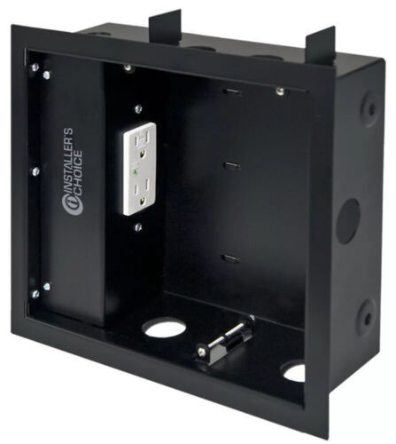 Installers Choice Iccb8-1 Behind Tv Wall Connection Box A/V Box Surge Protection