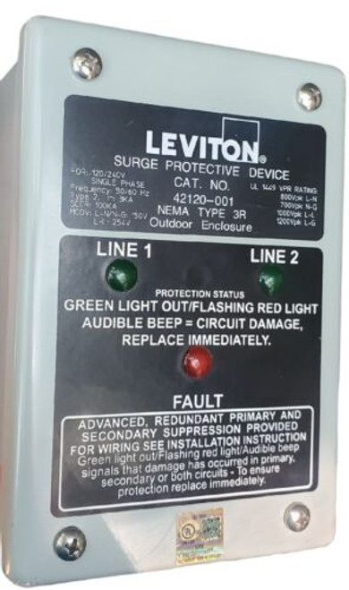 Leviton 42120-001 120/240Vac 1-Phase Panel Mounted Surge Protective Device