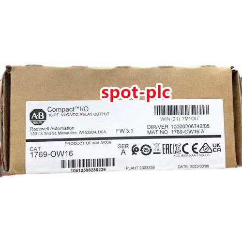 New Factory Sealed Ab 1769-Ow16 Ser A Compactlogix Relay Output Module