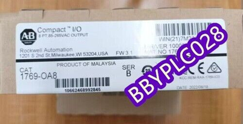 New Factory Sealed Ab 1769-Oa8 / B Compactlogix Plc Output Module