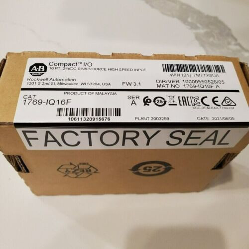 New Factory Sealed Ab 1769-Iq16F Ser A Compactlogix 16 Pt 24Vdc I/O Input Module
