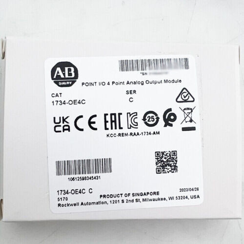 New  Sealed Allen Bradley 1734-Oe4C Ser C Point I/O 4 Point Analog Output Module