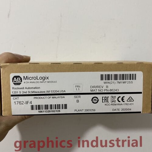 New Factory Sealed Ab 1762-If4 /B Micrologix 4 Point Analog Input Module 1762If4