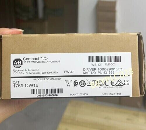 New Factory Sealed Ab 1769-Ow16 Ser A Compactlogix Relay Output Module.