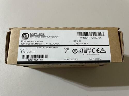 New Sealed Allen-Bradley 1762-Iq8 /A Micrologix 24Vdc Input Module