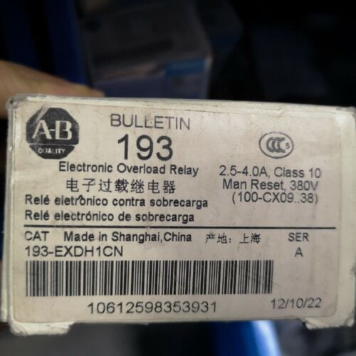 1Pcs New Allen-Bradley Electronic Overload Relay 193-Exdh1Cn