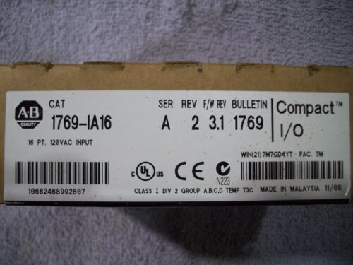 New Factory Sealed Allen-Bradley 1769-Ia16