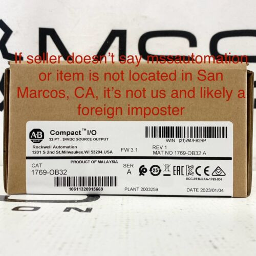 Allen Bradley 1769-Ob32 Compactlogix 32Pt 24Vdc Output Mod 1769-0B32 Ser A Usa