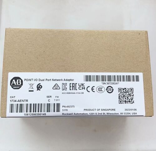 2023 1734-Aentr Allen Bradley Ab Point I/O Dual Port Adaptor Module 1734Aentr
