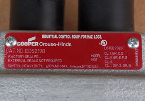 New Cooper Crouse-Hinds Eds2190 3/4 Explosion Proof Push Button Station