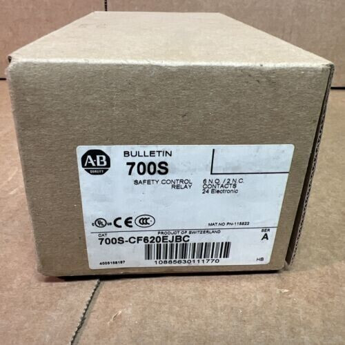 New Allen Bradley 700S-Cf620Ejbc Safety Control Relay 24V Dc