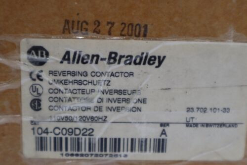 Allen-Bradley 104-C09D22 Ser A Reversing Contactor 32A 120Vac Coils Stock 2076A