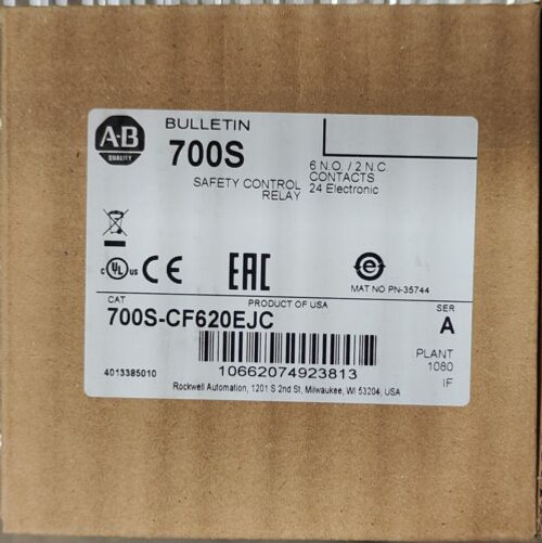 New  Allen-Bradley 700S-Cf620Ejc Safety Control Relay 10A 24V Dc Coil New  Allen-Bradley 700S-Cf620Ejc Safety Control Relay 10A 24V Dc Coil