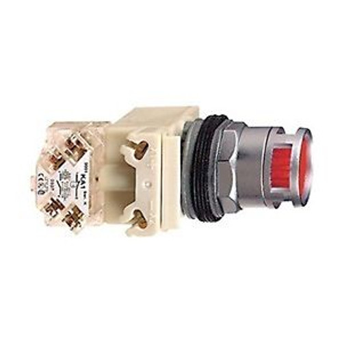 Pushbutton, 30Mm, 120Vac, Incand, Guard, Red