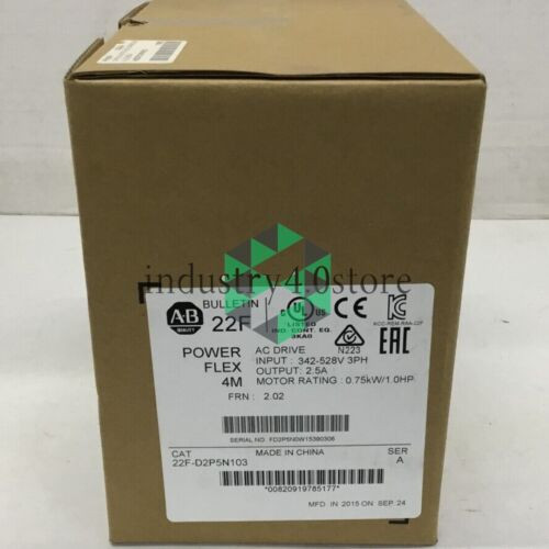 1Pcs Allen-Bradley 22F-D2P5N103 4M 0.75 Kw 1 Hp Ac Drive New Sealed 1Pcs Allen-Bradley 22F-D2P5N103 4M 0.75 Kw 1 Hp Ac Drive New Sealed