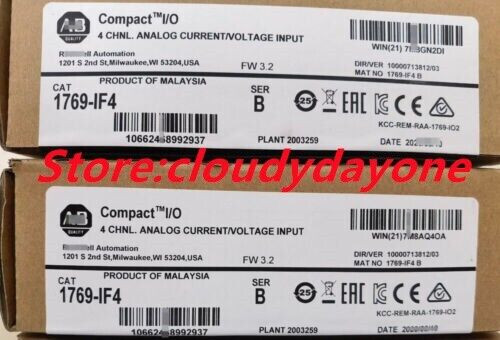 New Factory Sealed Ab 1769-If4 / B Compactlogix 4Ch Analog Input Module