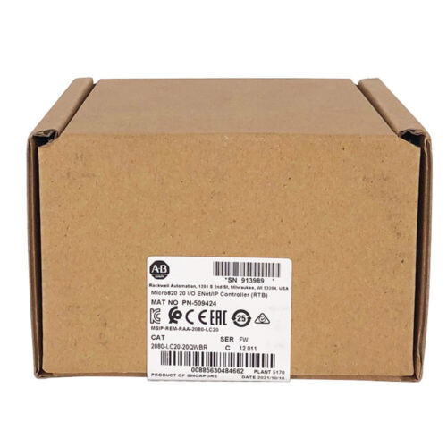 New Allen-Bradley 2080-Lc20-20Qwbr Micro820 Plug-In Module 2080Lc2020Qwbr