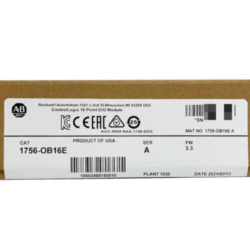 New Allen-Bradley 1756-Ob16E /A Controllogix 16 Point D/O Module 1756Ob16E