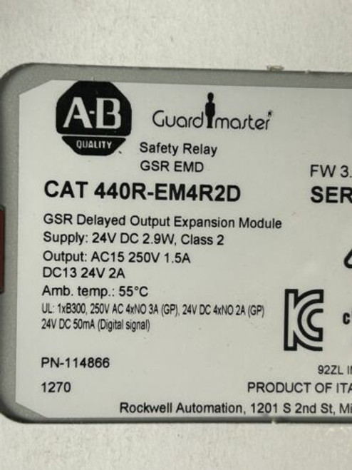 New Allen-Bradley 440R-Em4R2D Guardmaster Gsr Emd Delayed Output Expansion