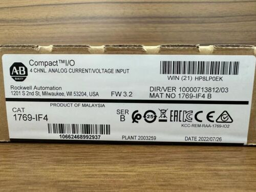 1769-If4 2022 Ser B Allen Bradley Compactlogix 4Ch Analog Input Module 1769If4