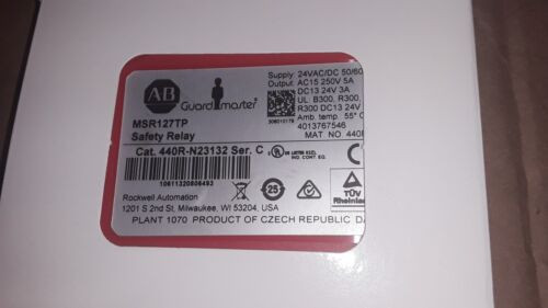 Allen Bradley 440R-N23132 Guardmaster Msr127Tp Safety Relay 440Rn23132