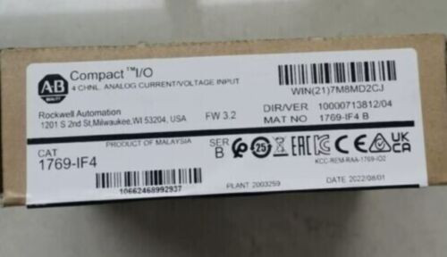 Brand New Allen Bradley 1769-If4 Compactlogix 4Ch Analog Input Module