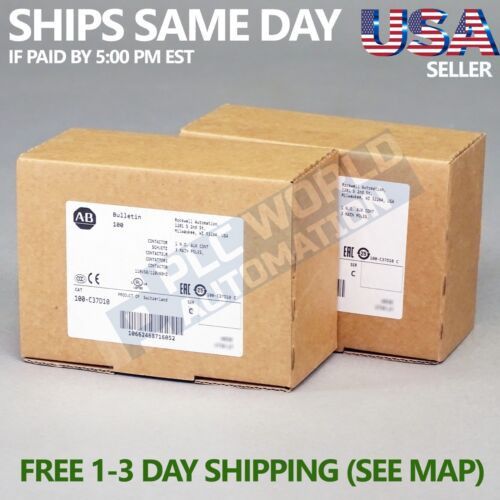 Brand New Allen Bradley 100-C37D10 /C Contactor, 3P, 37A, Late Date 1 Yr Wt