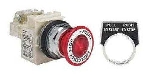 Schneider Electric 9001Kr9P1R05H13 E-Stop Push Button,Illum,30Mm,No/Nc,Red