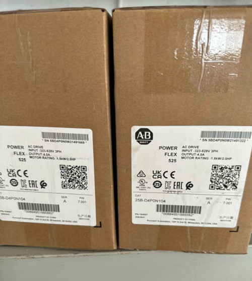 New Allen-Bradley 25B-D4P0N104 Powerflex 525 1.5Kw 2Hp Ac Drive