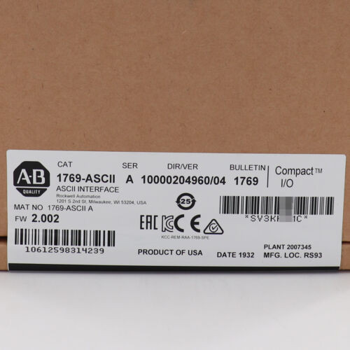 1Pc New Allen-Bradley 1769-Ascii Ser A Compactlogix Ascii Interface Module-