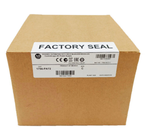 New Factory Sealed Ab 1756-Pa72 / C Controllogix Ac Power Supply 1756 Pa72