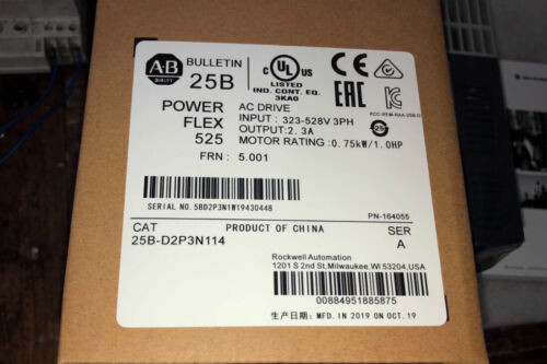 New Allen-Bradley 25B-D2P3N114 Ser/A Powerflex 525 Ac Drive