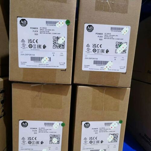 100% New Allen-Bradley 25A-D6P0N104 Powerflex 523 2.2Kw (3Hp) Ac Drive