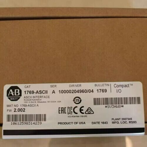 New Allen-Bradley 1769-Ascii / A Compactlogix Interface Module 1769Ascii Us