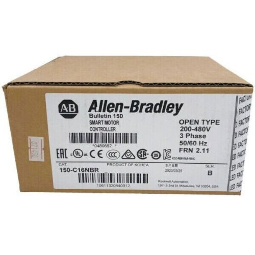 New Sealed 150-C16Nbr Allen Bradley Smc-3 Smart Motor Controller Ab 150-C16Nbr