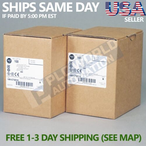 Brand New Allen Bradley 100-C72D10 /B Iec Contactor, 72A, Late Date 1Yr Wty