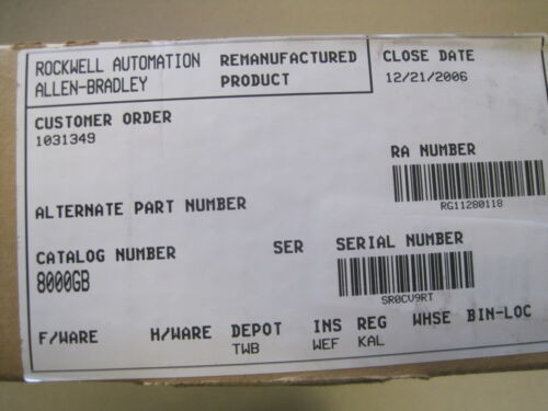 Refurbished Allen Bradley 8000-Gb Board 8000Gb