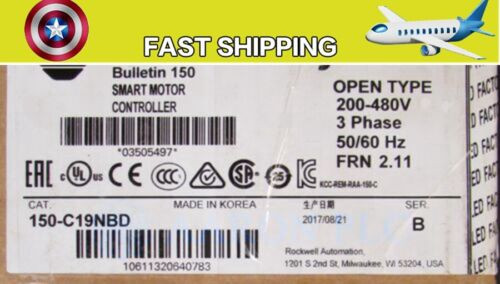 150-C19Nbd Allen-Bradley Smc-3 Smart Motor Controller Ab 150C19Nbd Sealed