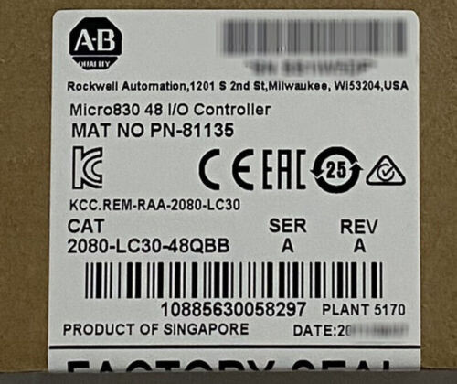 Allen-Bradley 2080-Lc30-48Qbb Micro830 48 I/O Controller 2080-Lc3048Qbb