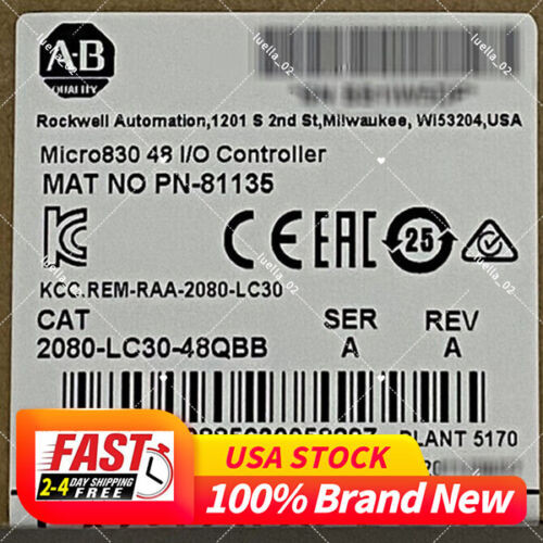 New Sealed Ab 2080-Lc30-48Qbb Micro830 48 I/O Controller